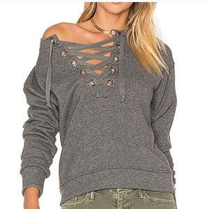 Mother Denim - Tie up Crop Sweatshirt - S